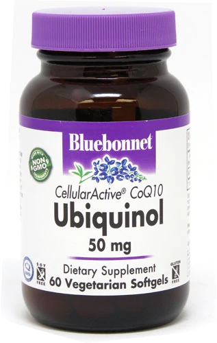 Bluebonnet CoQ10 Ubiquinol CellularActive 50mg - 60 Cápsulas Vegetarianas - Potencial Antioxidante