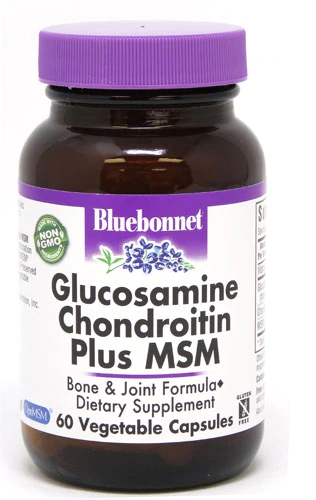 Bluebonnet Glucosamina Condroitina + MSM 60 Cápsulas Veganas - Saúde das Articulações