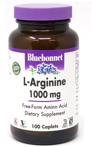 Bluebonnet Nutrition L-Arginina 1000mg 100 Caplets - Energia e Desempenho