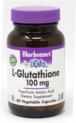 Bluebonnet L-Glutationa Reduzida 100mg - 60 Cápsulas Vegetais - Suplemento Antioxidante