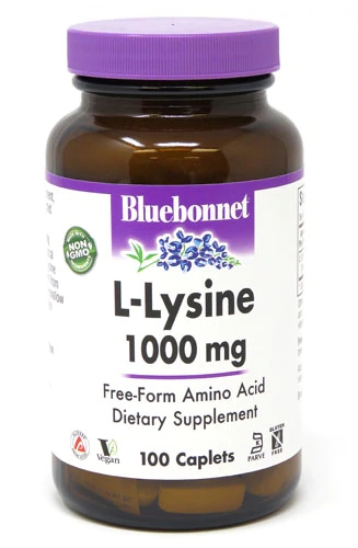 Bluebonnet L-Lisina 1000mg - 100 Caplets: Essencial para Saúde e Bem-Estar