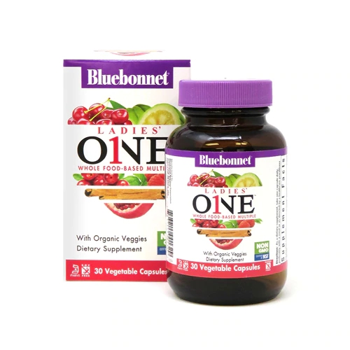 Bluebonnet Nutrition Ladies ONE™ Multivitamínico Completo com Alimentos Integrais - 30 Cápsulas Vegetais