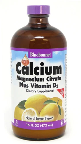 Bluebonnet Nutrition Liquid Calcium Magnesium Citrate Plus Vitamin D3 Natural Lemon -- 16 fl oz