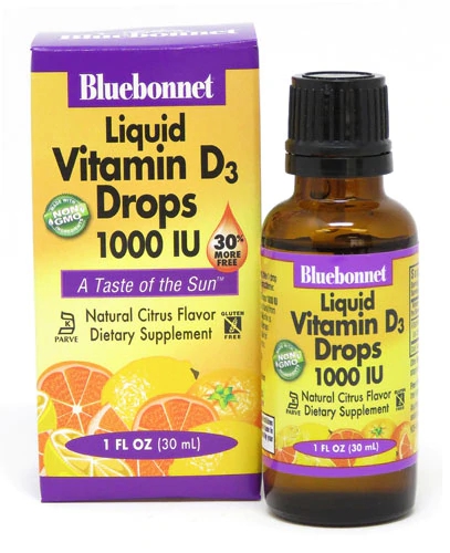 Bluebonnet Nutrition Vitamina D3 Líquida Sabor Cítrico Natural - 1000 UI - 30ml