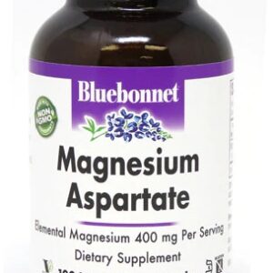 Bluebonnet Nutrition Magnésio Aspartato 400mg - 100 Cápsulas Vegetais