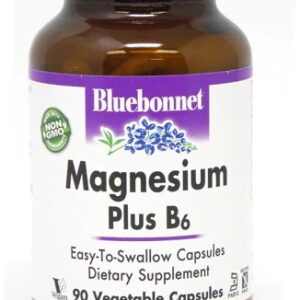 Bluebonnet Nutrition Magnésio Plus B6 - 90 Cápsulas Vegetais