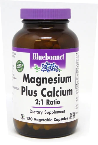 Bluebonnet Nutrition Magnésio + Cálcio 2:1 - 180 Cápsulas Vegetais