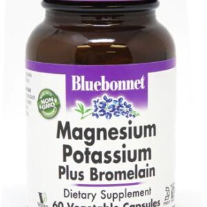 Bluebonnet Nutrition Magnésio Potássio com Bromelina - 60 Cápsulas Vegetais