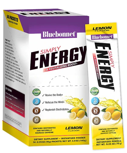 Bluebonnet Nutrition Simply Energy Limão - 14 Sachês - Energia e Foco Natural