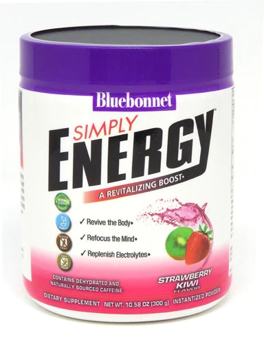Bluebonnet Nutrition Simply Energy Morango Kiwi - 30 Porções - Energia e Foco