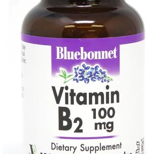 Bluebonnet Nutrition Vitamina B2 (Riboflavina) 100 mg - 100 Cápsulas Vegetais