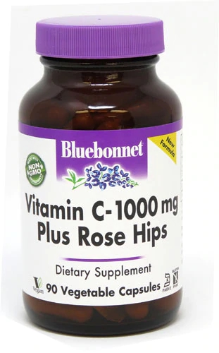 Bluebonnet Vitamina C-1000mg com Rosa Mosqueta - 90 Cápsulas Vegetais