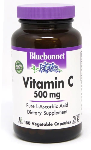 Bluebonnet Nutrition Vitamina C 500mg - 180 Cápsulas Vegetais - Imunidade e Antioxidante