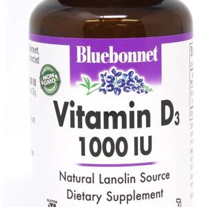 Bluebonnet Nutrition Vitamina D3 1000 UI - 180 Cápsulas Vegetais