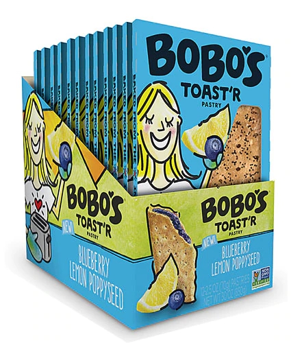 BoBo's Oat Bars Toast'r Pastry Morango Limão e Semente de Papoula - Caixa com 12 Unidades