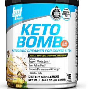 BPI Sports KETO BOMB Creme para Café e Chá Sabor French Vanilla Latte - 18 Porções