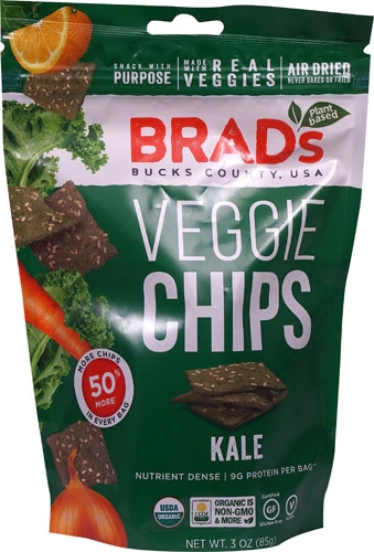 Chips de Couve Brad's Raw Foods Veggie Chips Kale Vegano 85g
