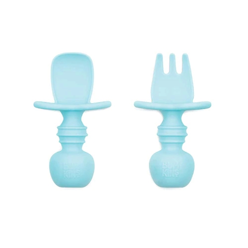 Conjunto de Talheres para Bebê Bumkins Chewtensils Azul - 2 Unidades (Aprox. 100g)
