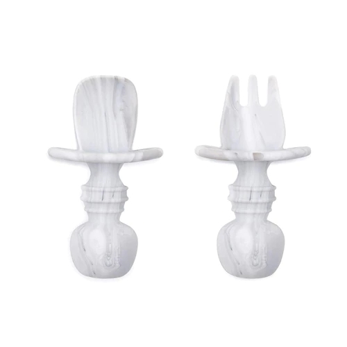 Conjunto de Colher e Garfo para Bebê Bumkins Chewtensils - Marmorizado - 2 Peças (Aprox. 30g)