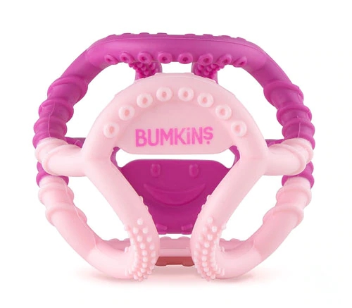 Bumkins Mordedor Sensorial de Silicone Rosa - Unidade Única