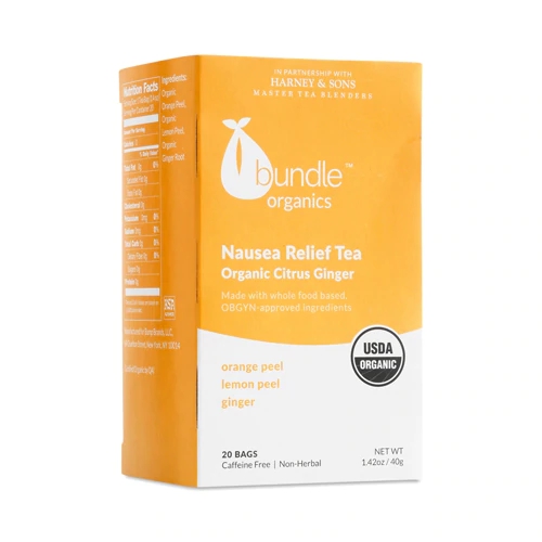 Chá Bundle Organics Gengibre e Laranja para Náuseas na Gravidez - 20 Sachês