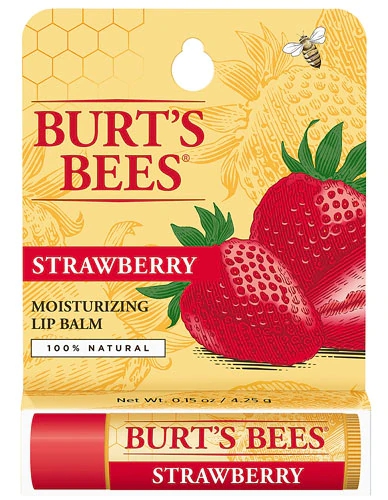 Burt's Bees Lip Balm de Morango Hidratante 100% Natural - 4.25g