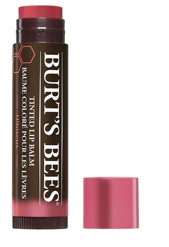 Bálsamo Labial Tintado Hibisco 100% Natural Burt's Bees com Manteiga de Karité e Ceras Botânicas - 4.25g