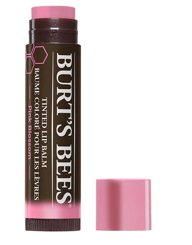 Burt's Bees Protetor Labial Tinted Pink Blossom 100% Natural com Karité e Ceras Botânicas - 4.25g
