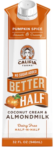 Califia Farms Better Half Bebida Vegetal Coco e Amêndoa Sabor Abóbora com Especiarias - 946ml
