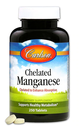 Carlson Quelato de Manganês 20mg - 250 Comprimidos - Suporte Ósseo e Metabólico