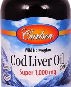 Carlson Cod Liver Oil Gems Super - Óleo de Fígado de Bacalhau 1000mg - 250 Cápsulas Gelatinosas