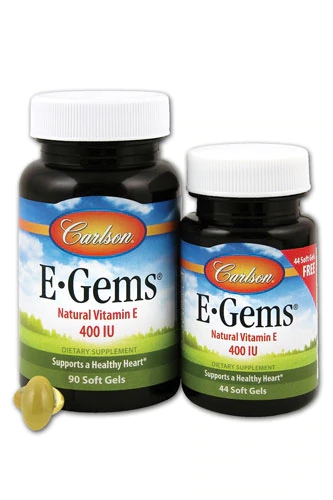 Carlson E-GEMS BOGO: Vitamina E 400 UI (90 Cápsulas + 44 Grátis)