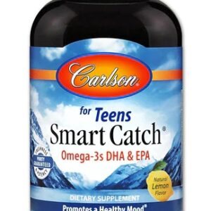 Óleo de Peixe Carlson for Teen's Smart Catch Limão 1000 mg - 180 Softgels