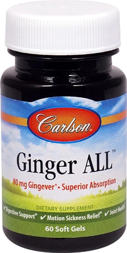 Carlson Ginger ALL™ - 60 Cápsulas Softgel - Extrato de Gengibre Puro
