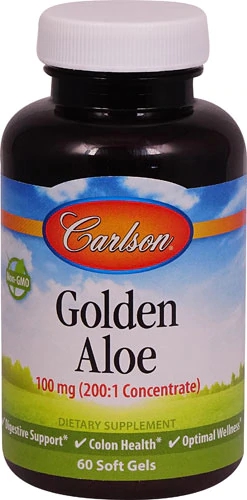 Carlson Golden Aloe 100mg - 60 Cápsulas Softgel - Saúde Digestiva e Bem-Estar
