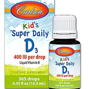 Carlson Kid's Super Daily D3 -- 400 IU - 365 Drops