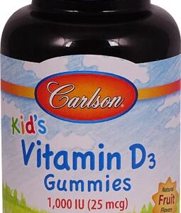 Gomas de Vitamina D3 Carlson Kids Sabor Frutas Naturais - 1000 IU - 60 Gomas
