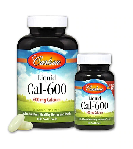 Carlson Liquid Cal 600mg - 130 Softgels + 30 Grátis - Suplemento de Cálcio de Alta Absorção