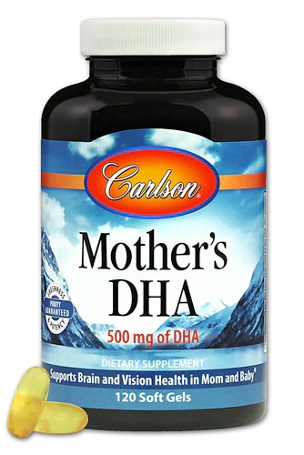 Carlson Mother's DHA Ômega 3 - 100mg DHA - 120 Cápsulas Softgel