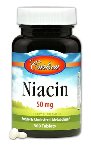 Carlson Niacina 50mg - 300 Comprimidos - Vitamina B3 Essencial para Saúde