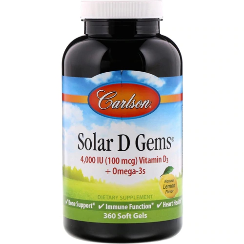 Carlson Solar D Gems® Natural Lemon -- 360 Softgels