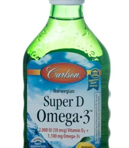 Carlson Super D Omega-3™ Limão 250ml - Óleo de Fígado de Bacalhau Rico em DHA e EPA