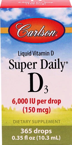 Vitamina D3 Líquida Carlson Super Daily® 15ml - Alta Potência 6000 UI