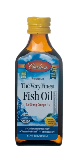 Óleo de Peixe Carlson The Very Finest Fish Oil Limão 1600mg - 198ml