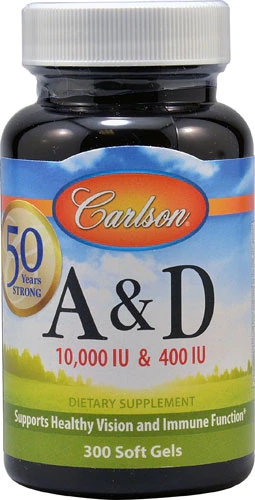 Carlson Vitamina A e D 300 Softgels - Saúde Essencial