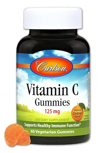 Gomas de Vitamina C Carlson Laranja Natural - 125mg - 60 Gomas Vegetarianas