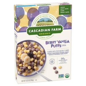Comprar cascadian farms organic puffs™ cereal berry vanilla -- 10. 25 oz preço no brasil breakfast foods dry & cold cereals food & beverages puffed cereals suplementos em oferta suplemento importado loja 1 online promoção -