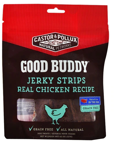 Petisco Castor & Pollux Good Buddy Jerky Strips Frango 127g - Sabor e Saúde para Cães