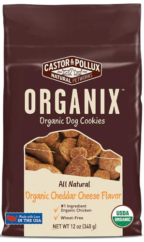 Biscoitos Orgânicos Castor & Pollux Sabor Queijo Cheddar para Cães - 340g