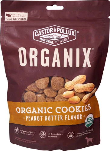 Biscoitos Orgânicos Castor & Pollux para Cães Sabor Manteiga de Amendoim - 340g